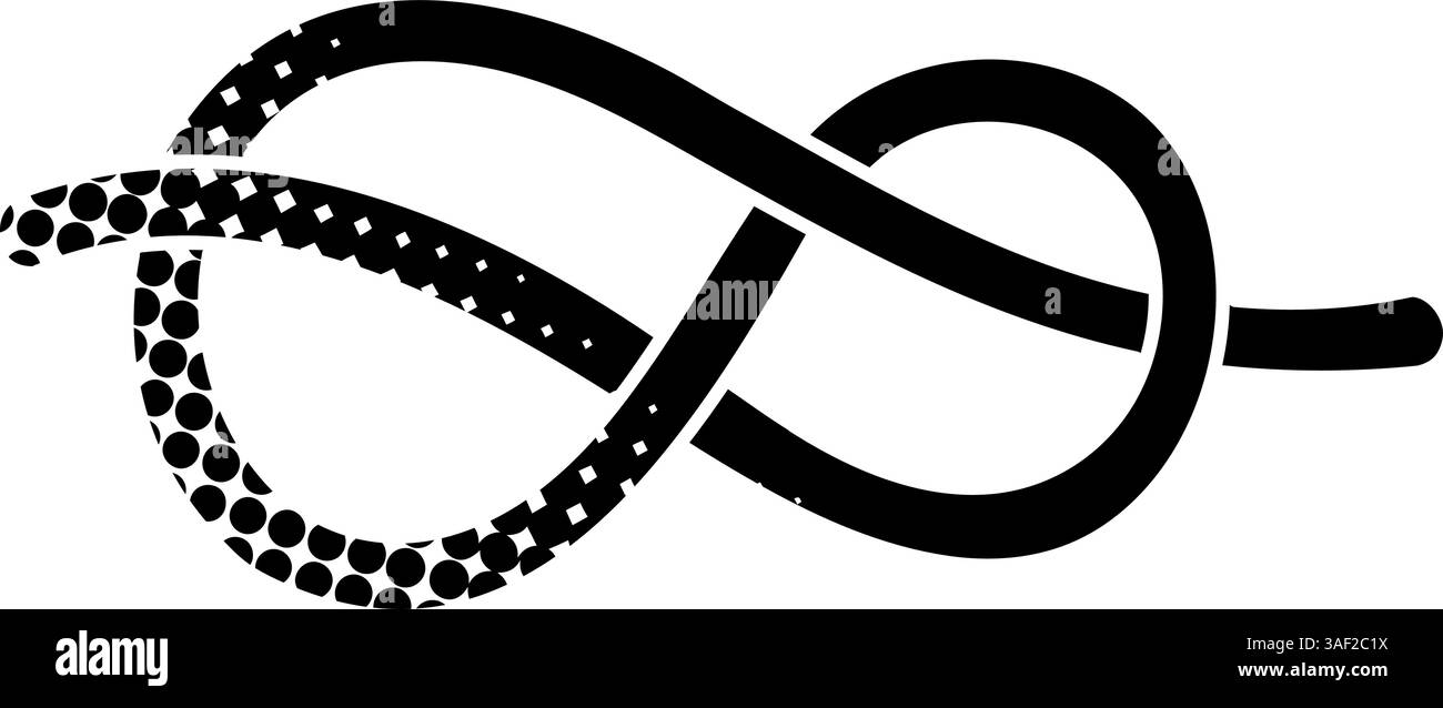 Rope knot black hand drawn icon in halftone texture style Stock Vector ...