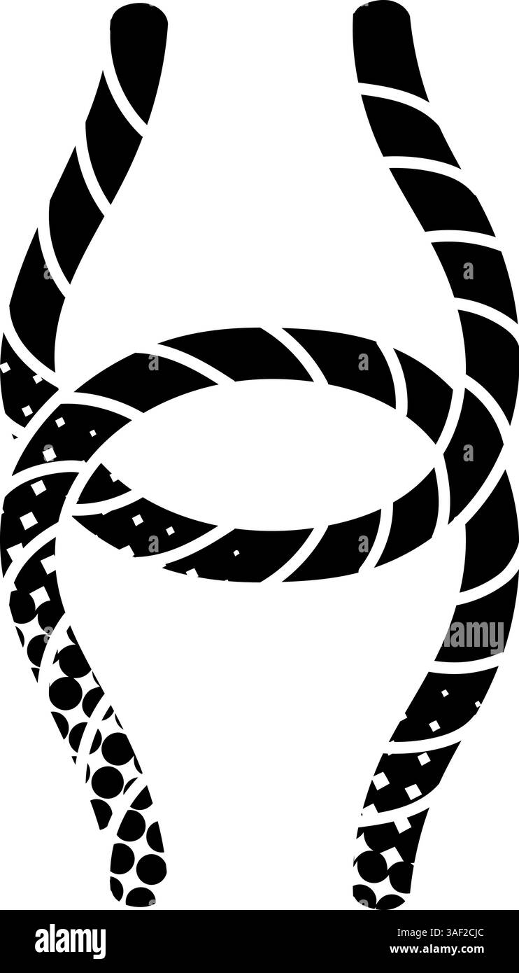 Rope knot black hand drawn icon in halftone texture style Stock Vector ...