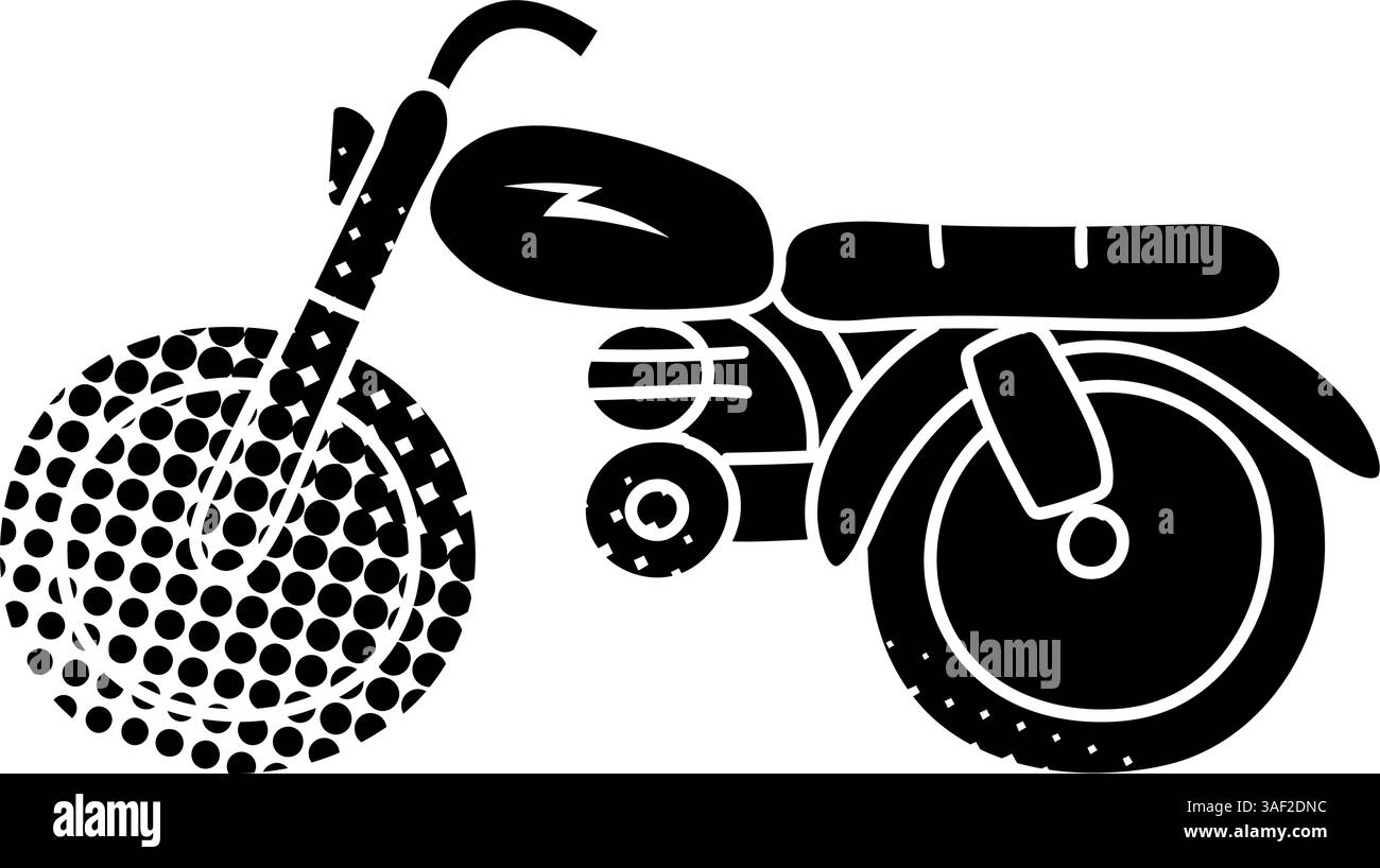 Document black hand drawn icon in halftone texture style Stock Vector