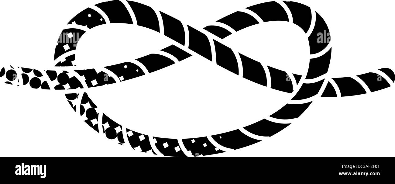 Rope knot black hand drawn icon in halftone texture style Stock Vector ...