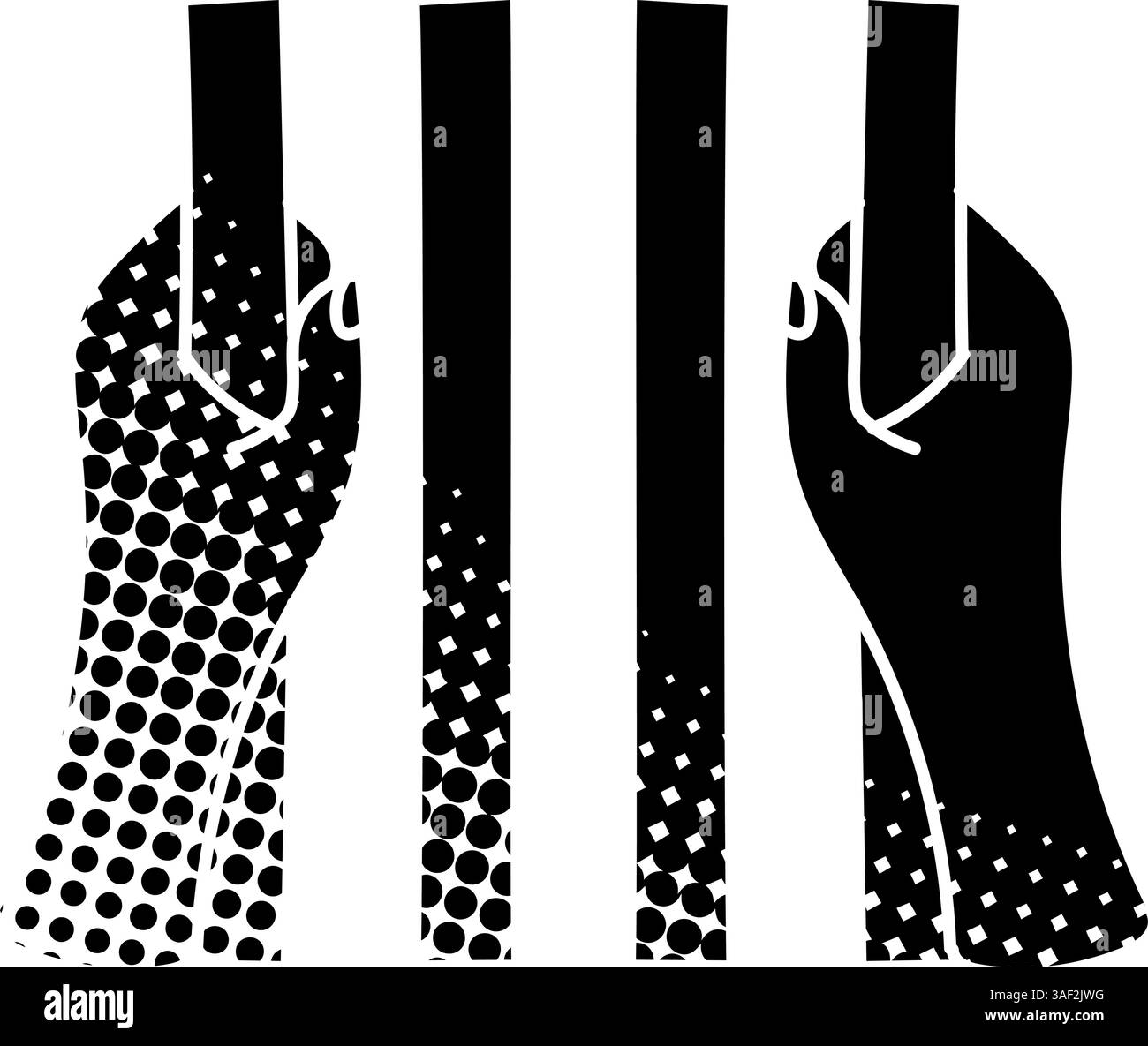 Jail bars black hand drawn icon in halftone texture style Stock Vector ...