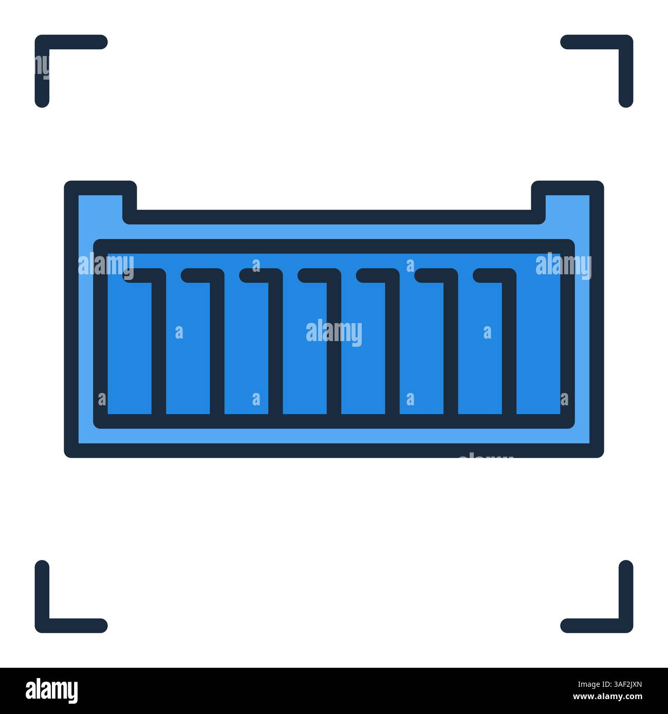 Blue Shipping Container vector colored icon or sign Stock Vector