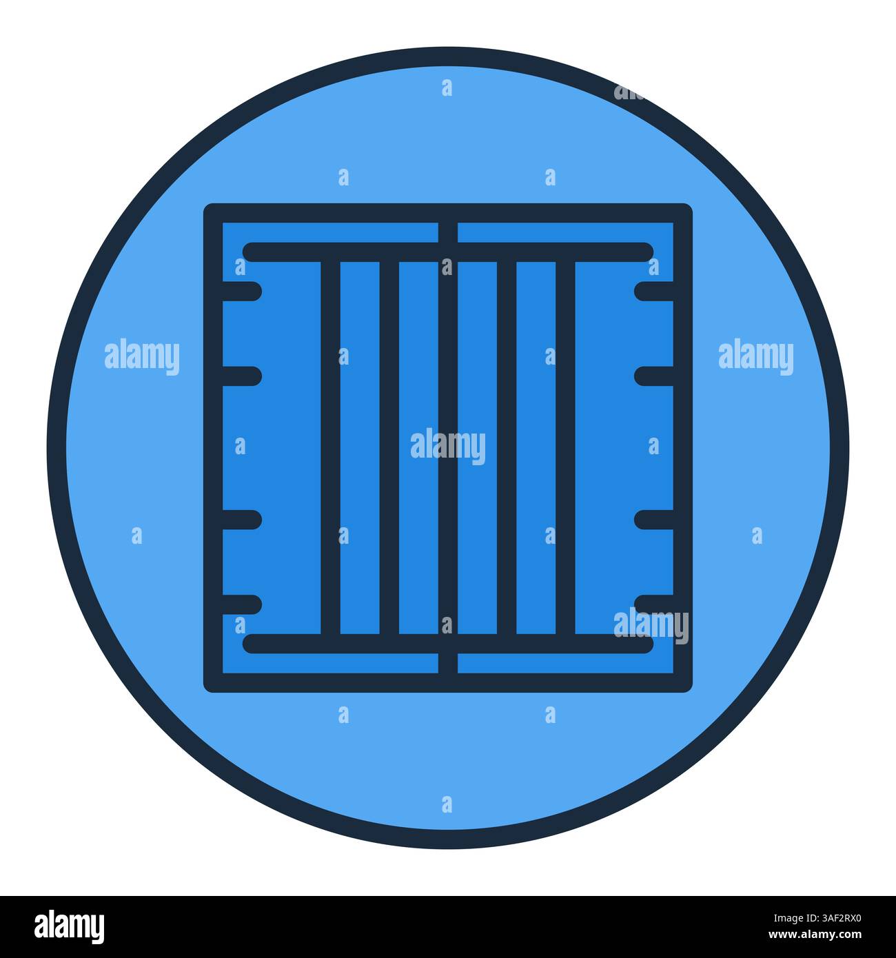 Blue Circle with Shipping Container vector icon or cargo concept sign Stock Vector