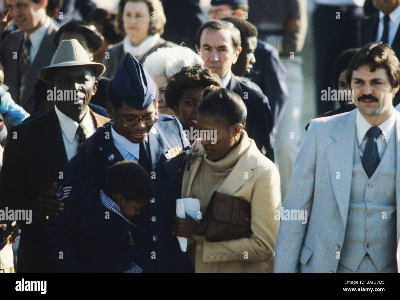 Jan 22, 1981; Washington, DC, USA; A hero's welcome at the airport in ...