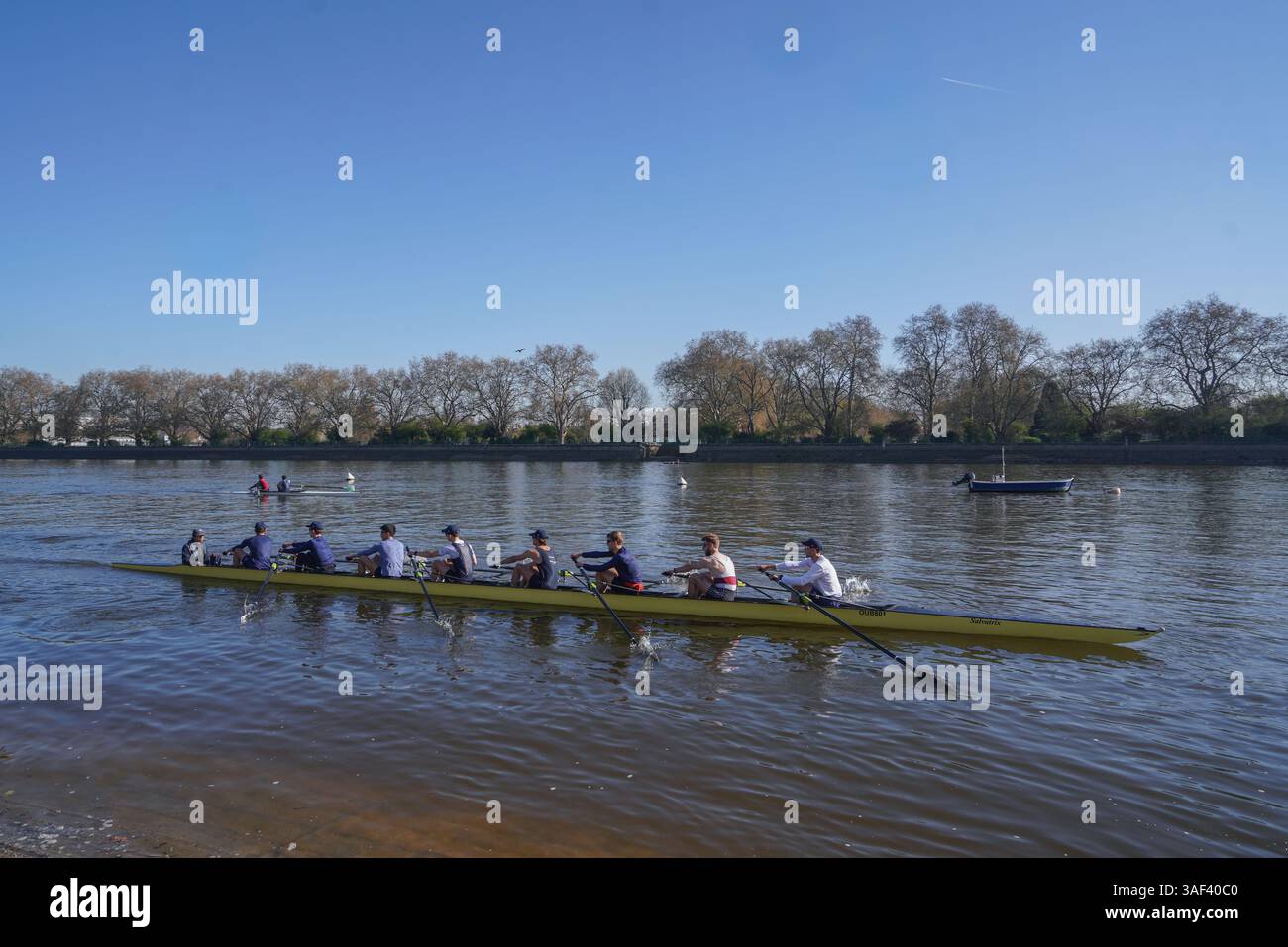 Putney Rowing Print Putney, London UK 7 April 2025. Oxford University rowing men's eights ...