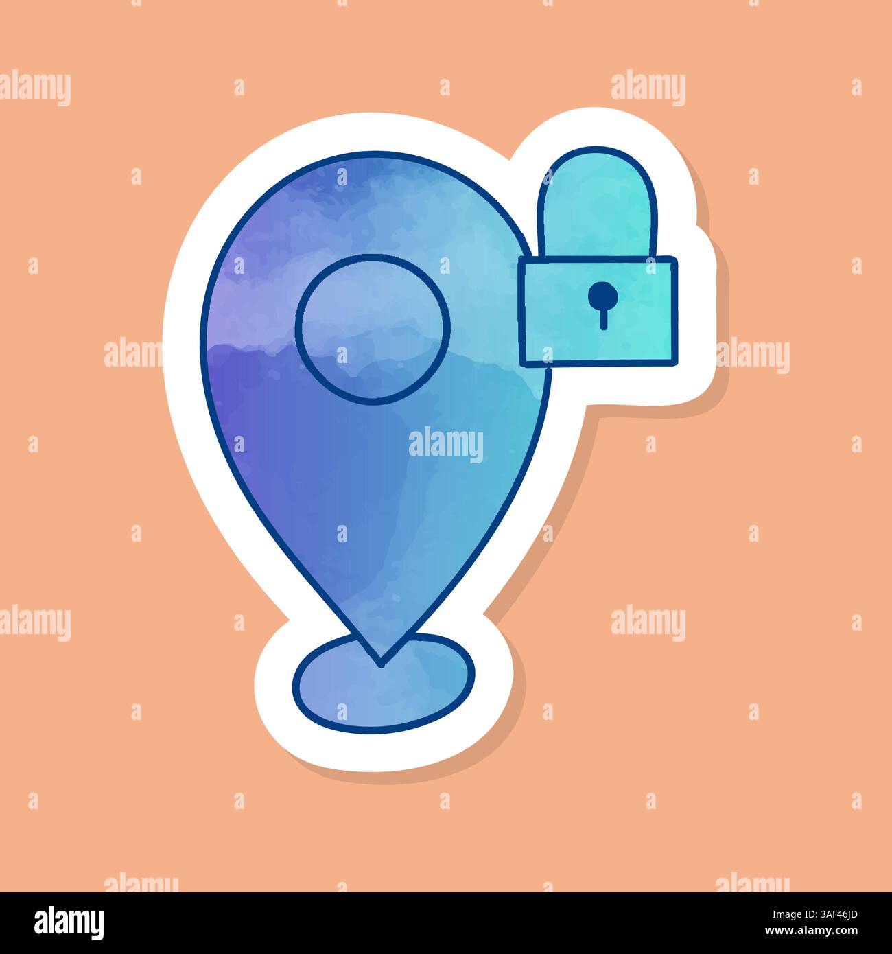 color sticker map pin restricted area Stock Vector Image & Art - Alamy