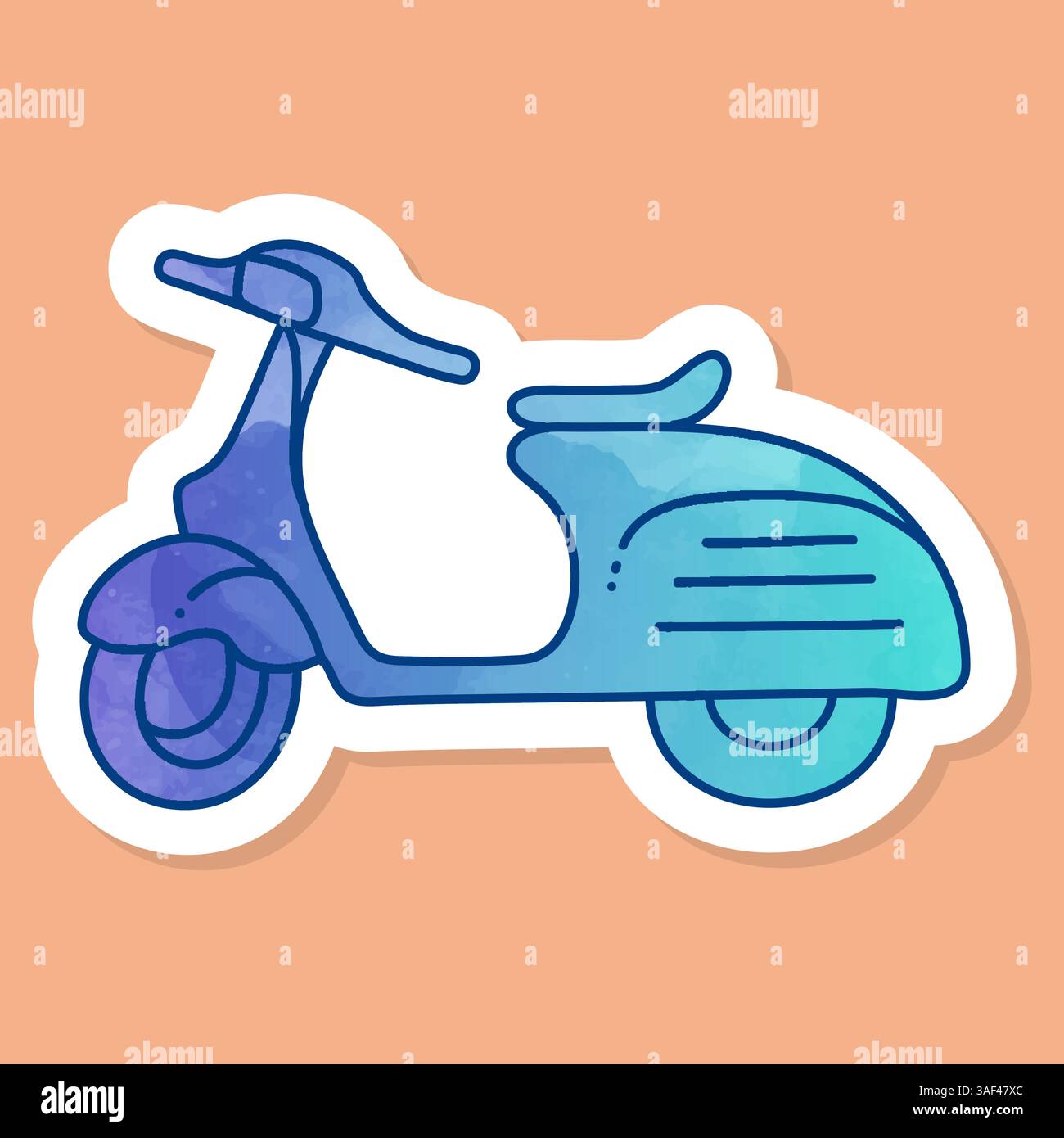 Vintage scooter color sticker Stock Vector Image & Art - Alamy