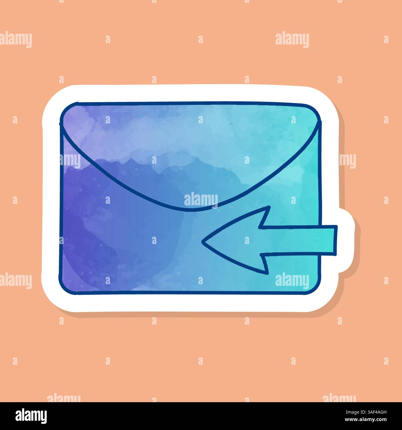 Reply email color sticker Stock Vector