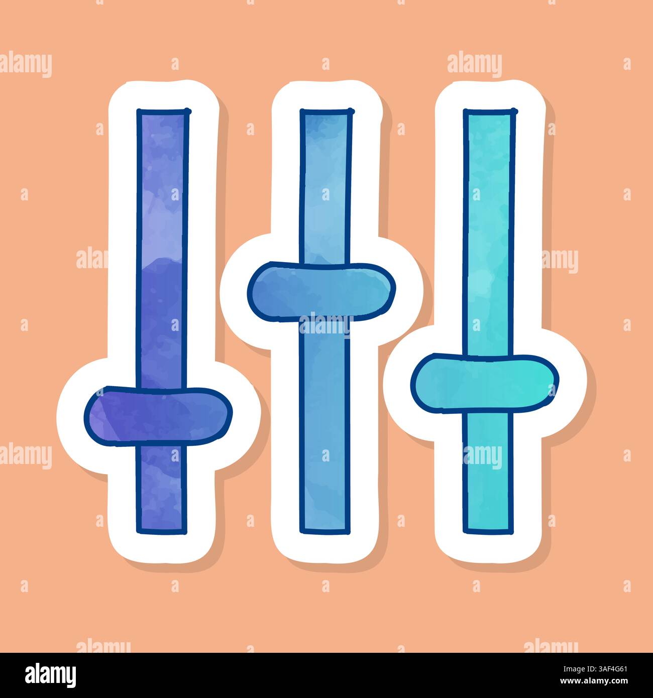 Setting color sticker Stock Vector