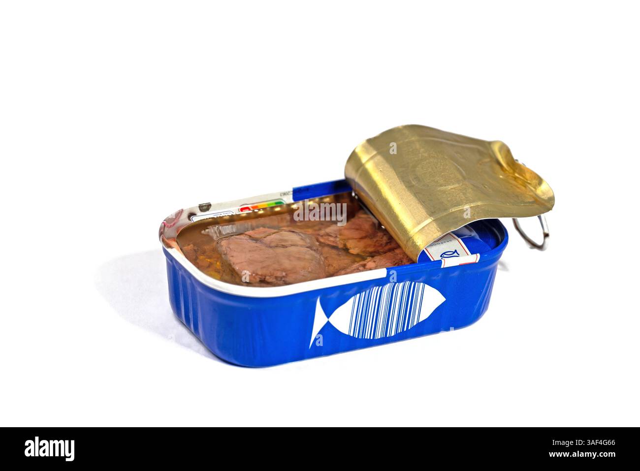 Fish tin in a close-up Stock Photo