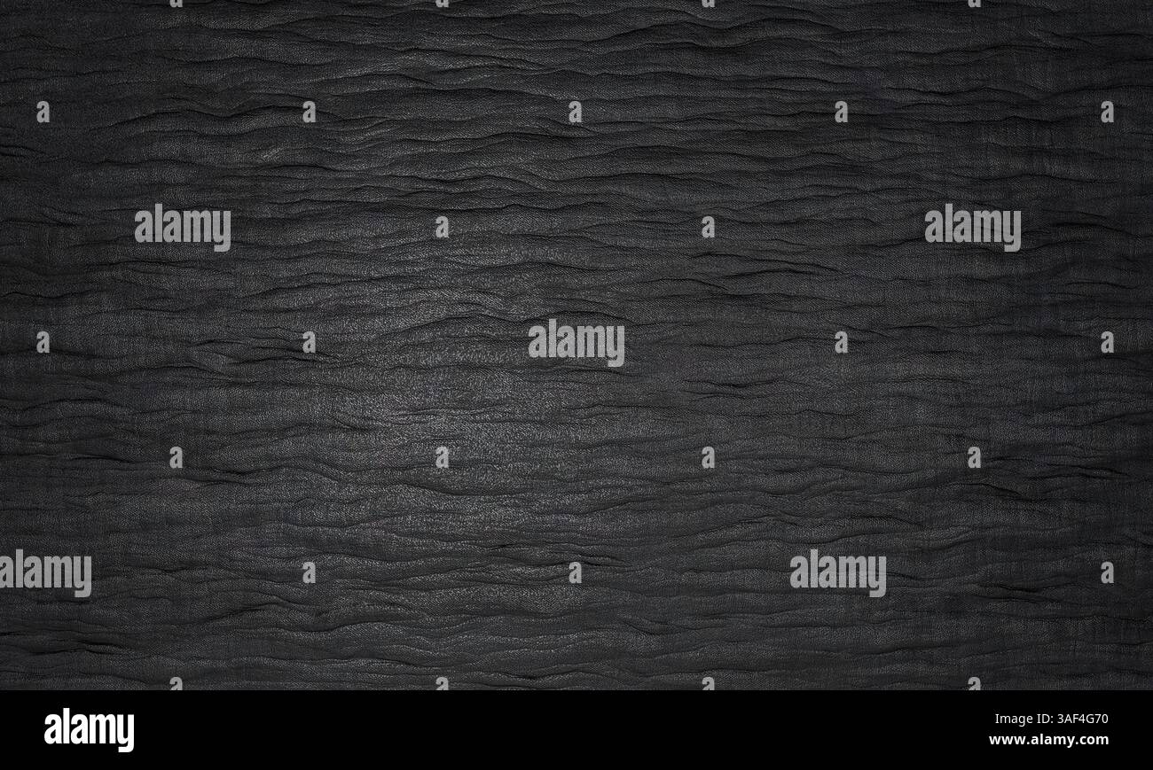 Dark gray textured background creating wavy pattern 3d Stock Photo