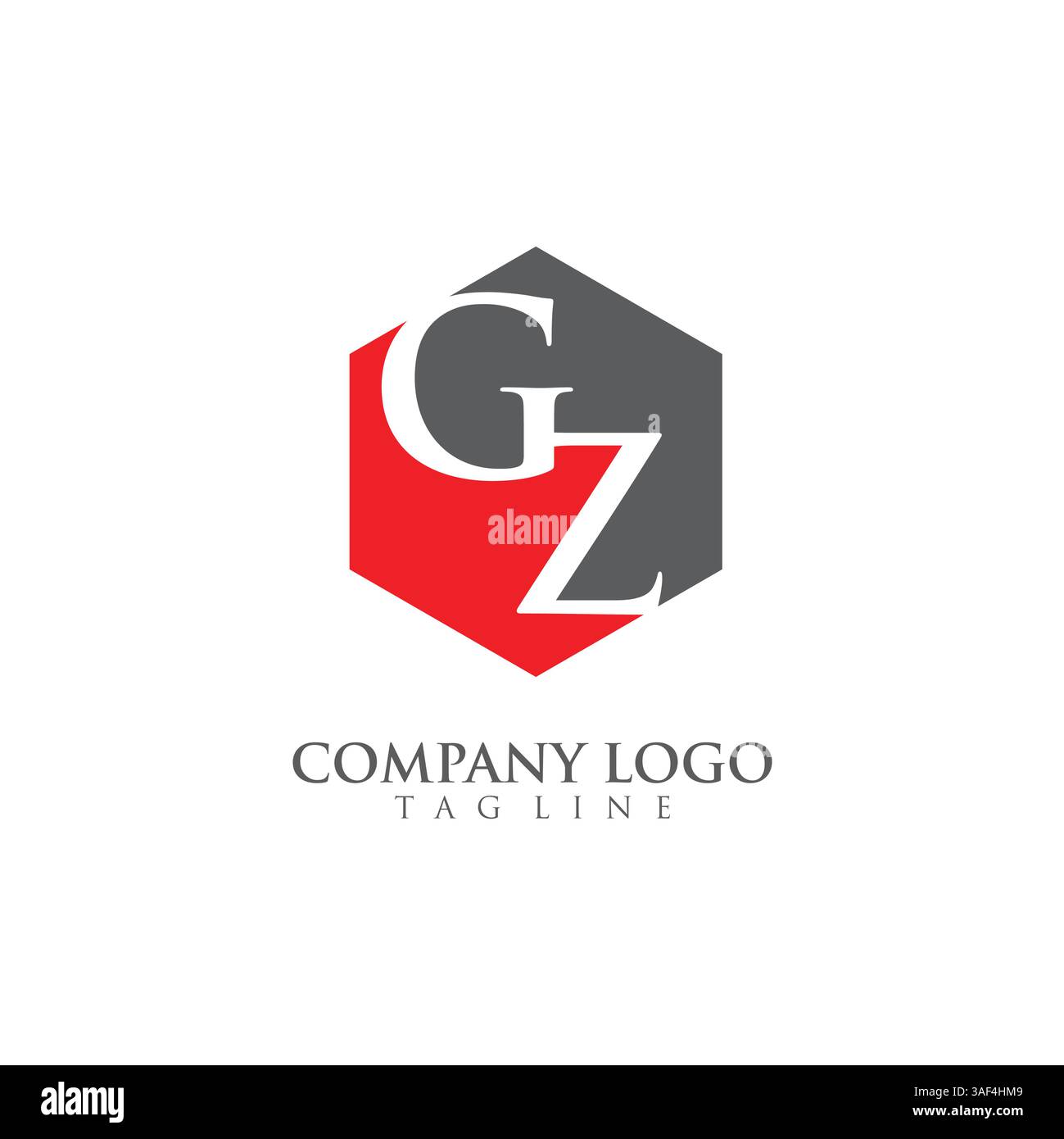 Letter GZ, ZG Logo Template Design vector Stock Vector