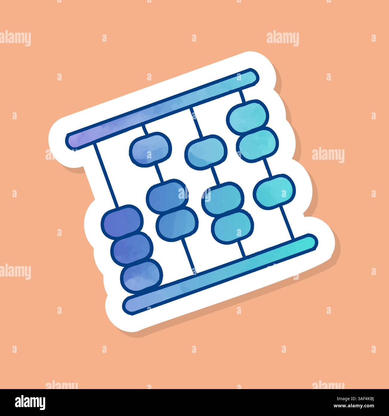 Abacus color sticker Stock Vector