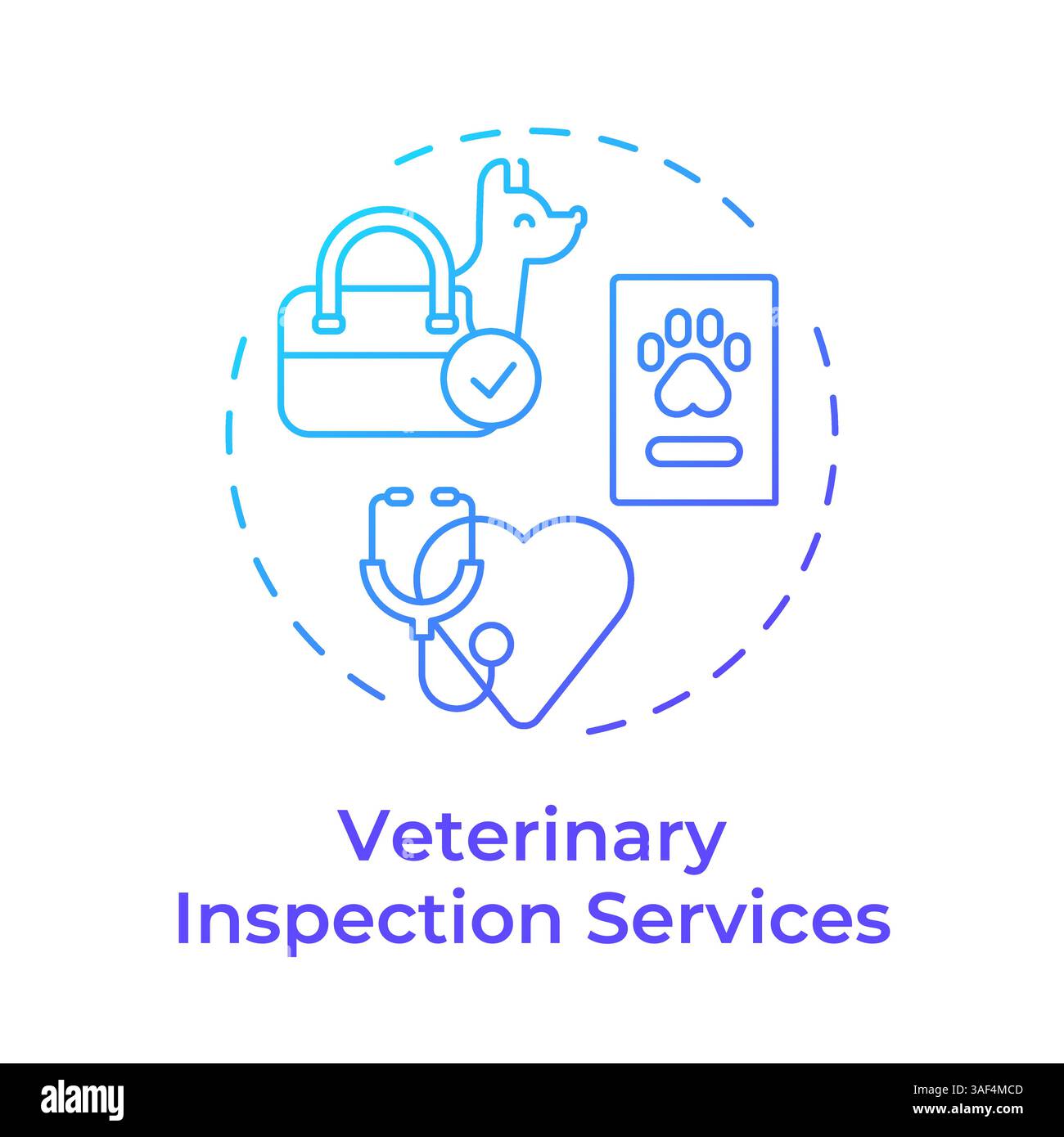 Veterinary inspection services blue gradient concept icon Stock Vector
