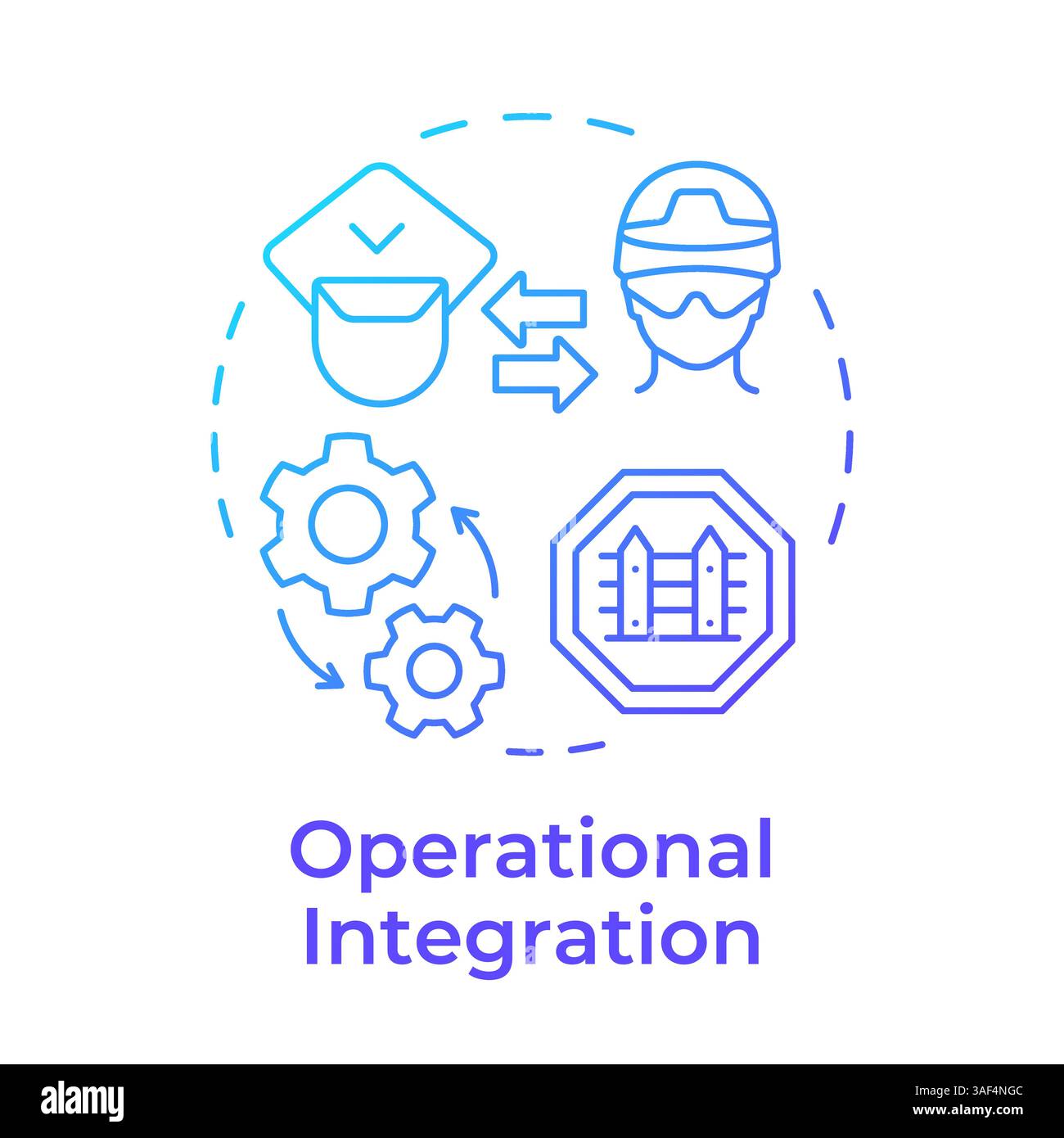 Operational integration blue gradient concept icon Stock Vector Image ...
