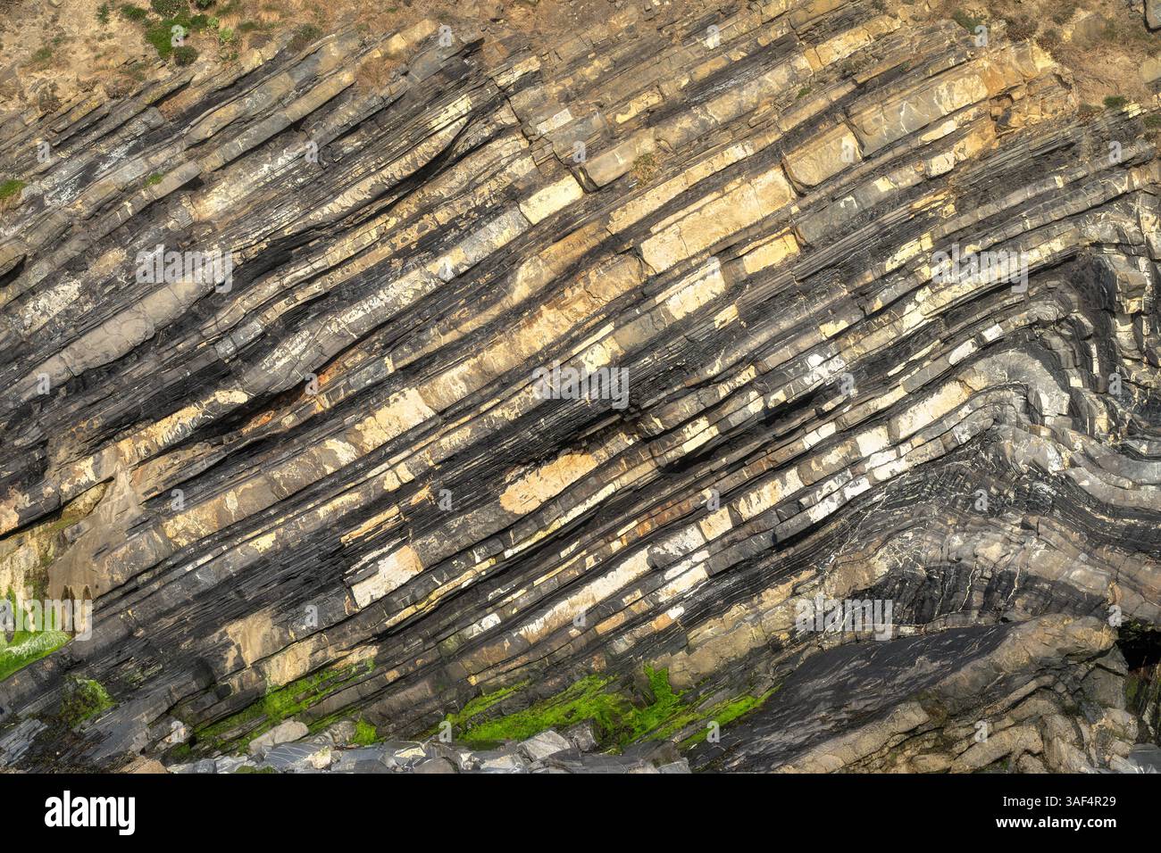 A stunning closeup view of layered rock showcasing intricate patterns ...