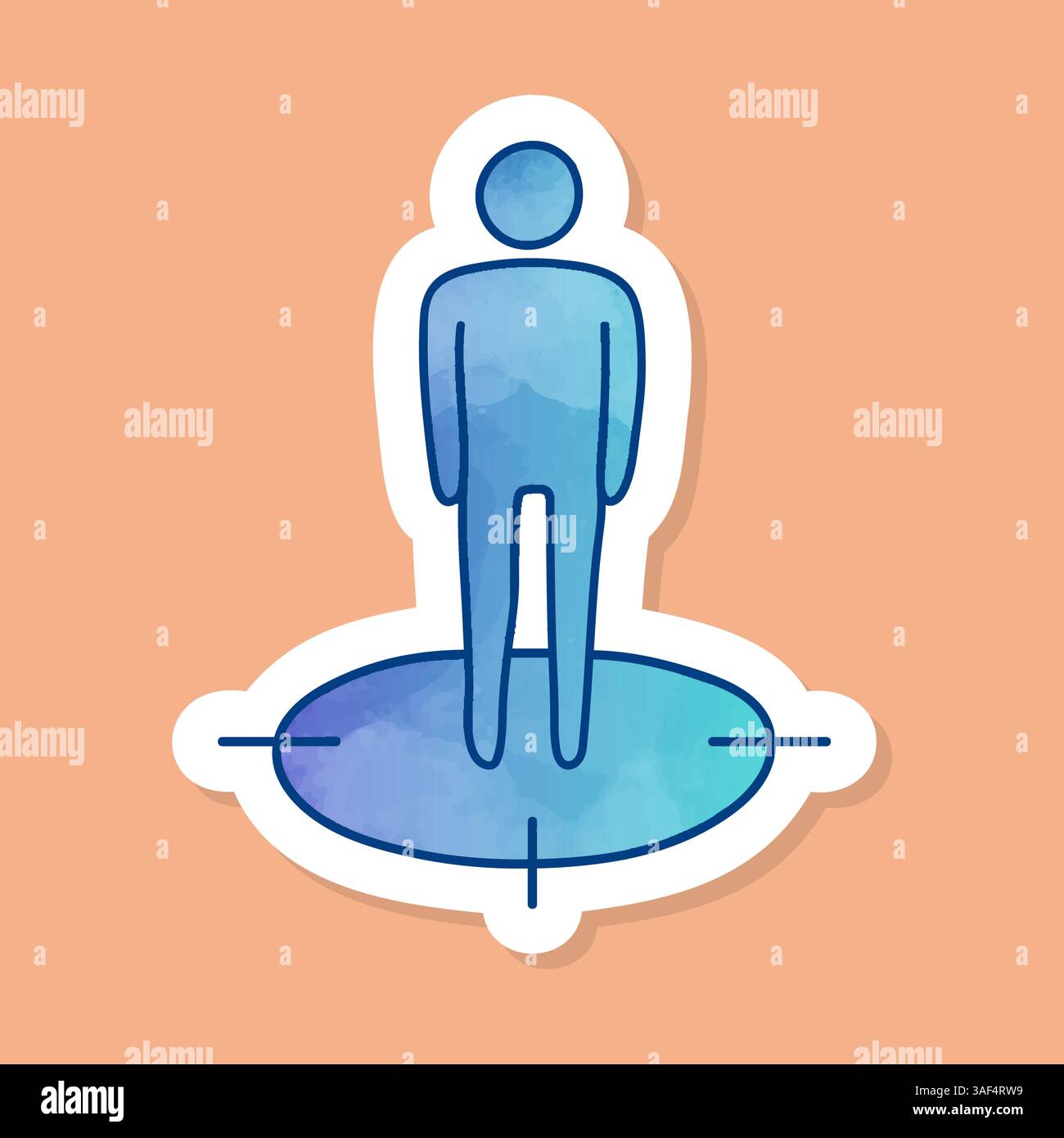 color sticker map standing person direction icon Stock Vector Image ...