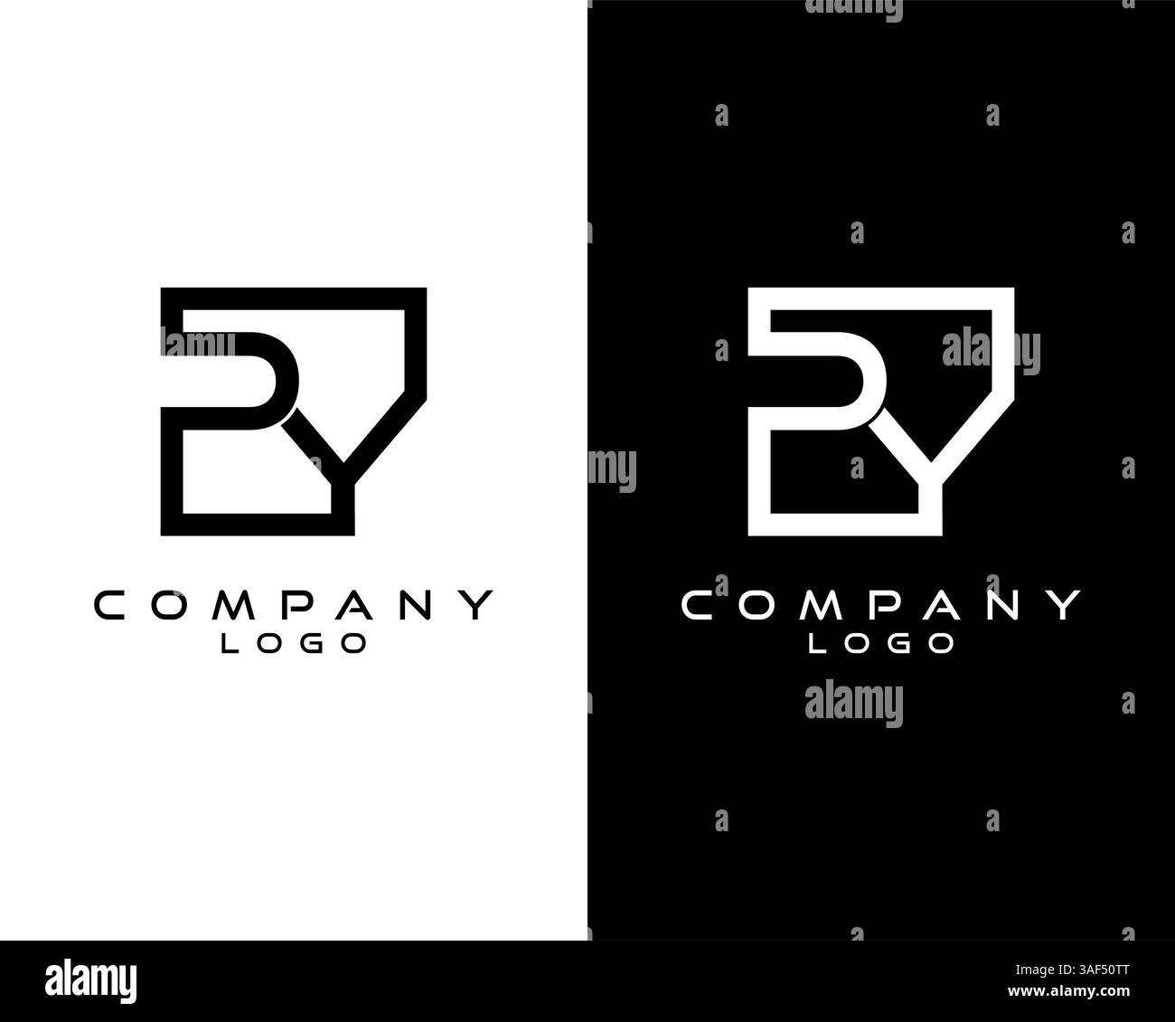 PY, YP Letters Logo Design. Simple and Creative Letter Concept Illustration vector Stock Vector