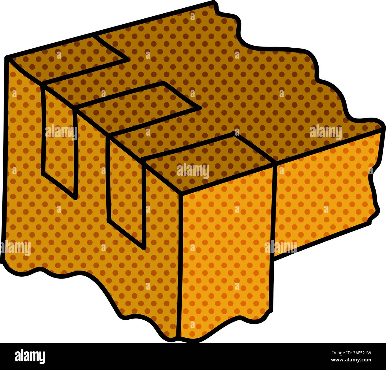 wood finger joint halftone hand drawn color vector illustration Stock ...
