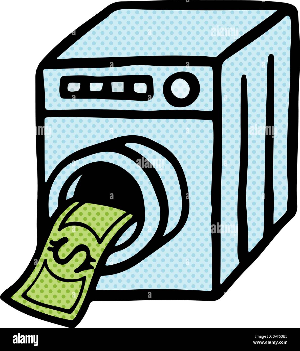 Money laundering concept. Hand drawn halftone color vector illustration ...