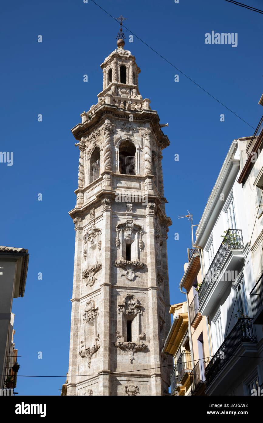 Tower of Campanario de Santa Catalina, Valencia, Spain, Europe Stock Photo