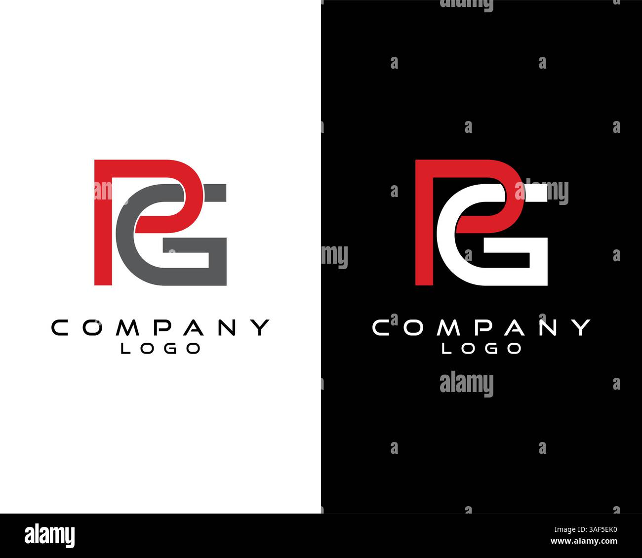 Letters PG, GP Logo Design. Simple and Creative Letter Concept Illustration vector Stock Vector