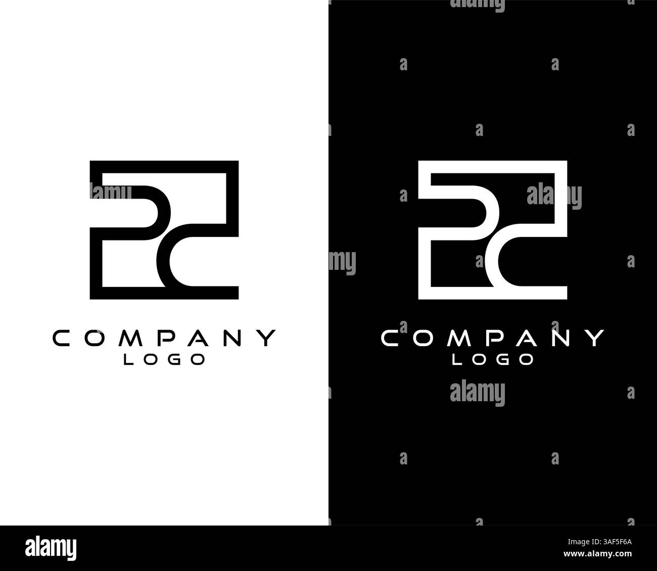 PC, CP Letters Logo Design. Simple and Creative Letter Concept Illustration vector Stock Vector