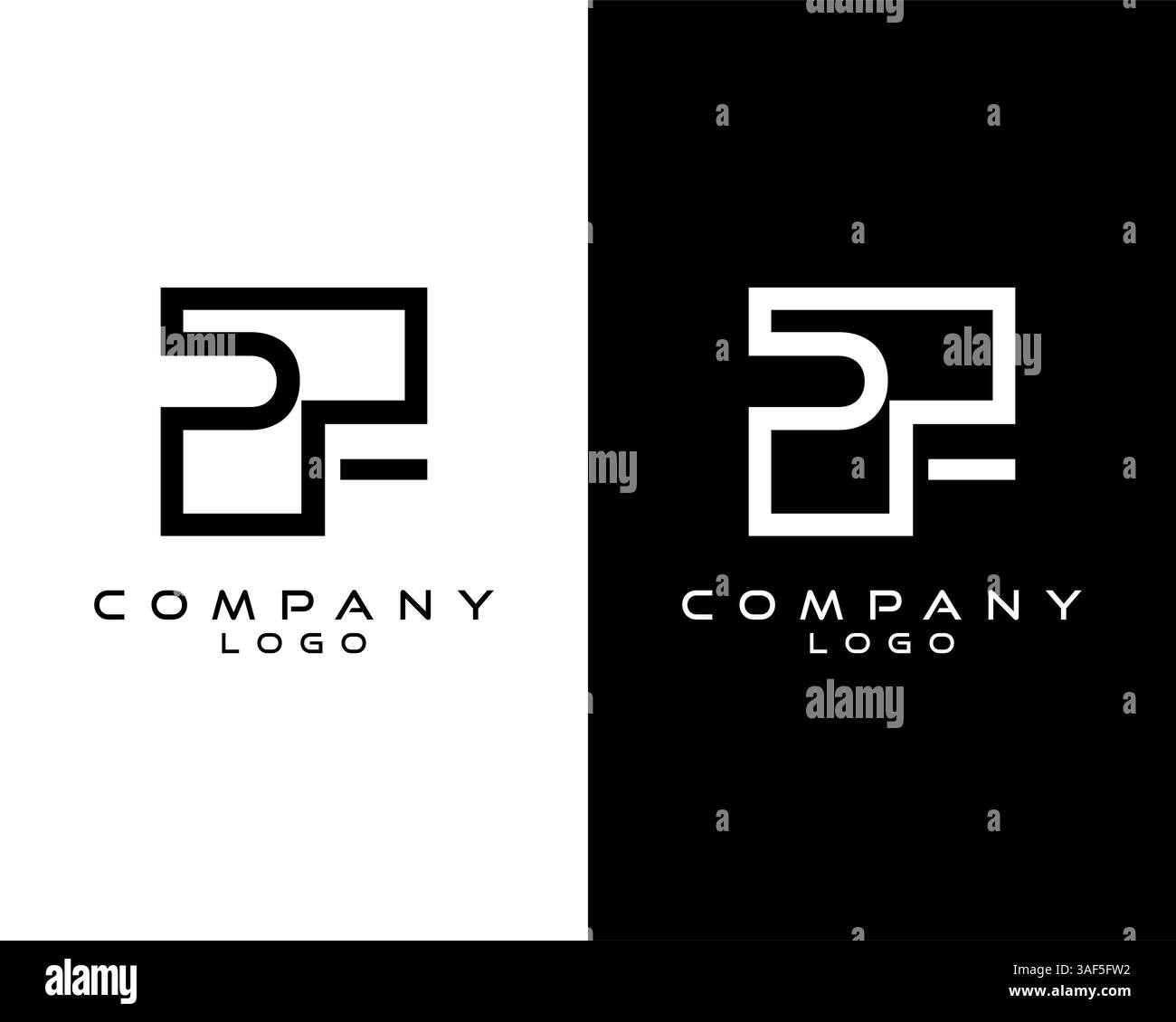 PF, FP Letters Logo Design. Simple and Creative Letter Concept Illustration vector Stock Vector