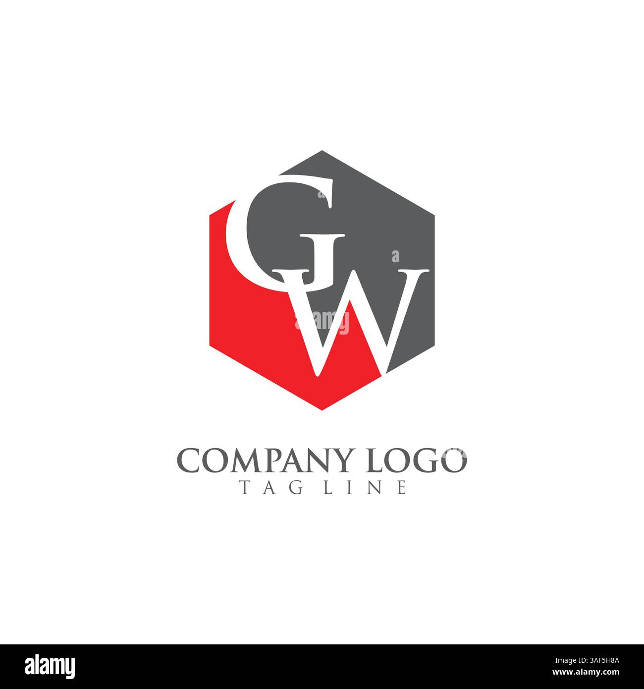 Letter GW, WG Logo Template Design vector Stock Vector