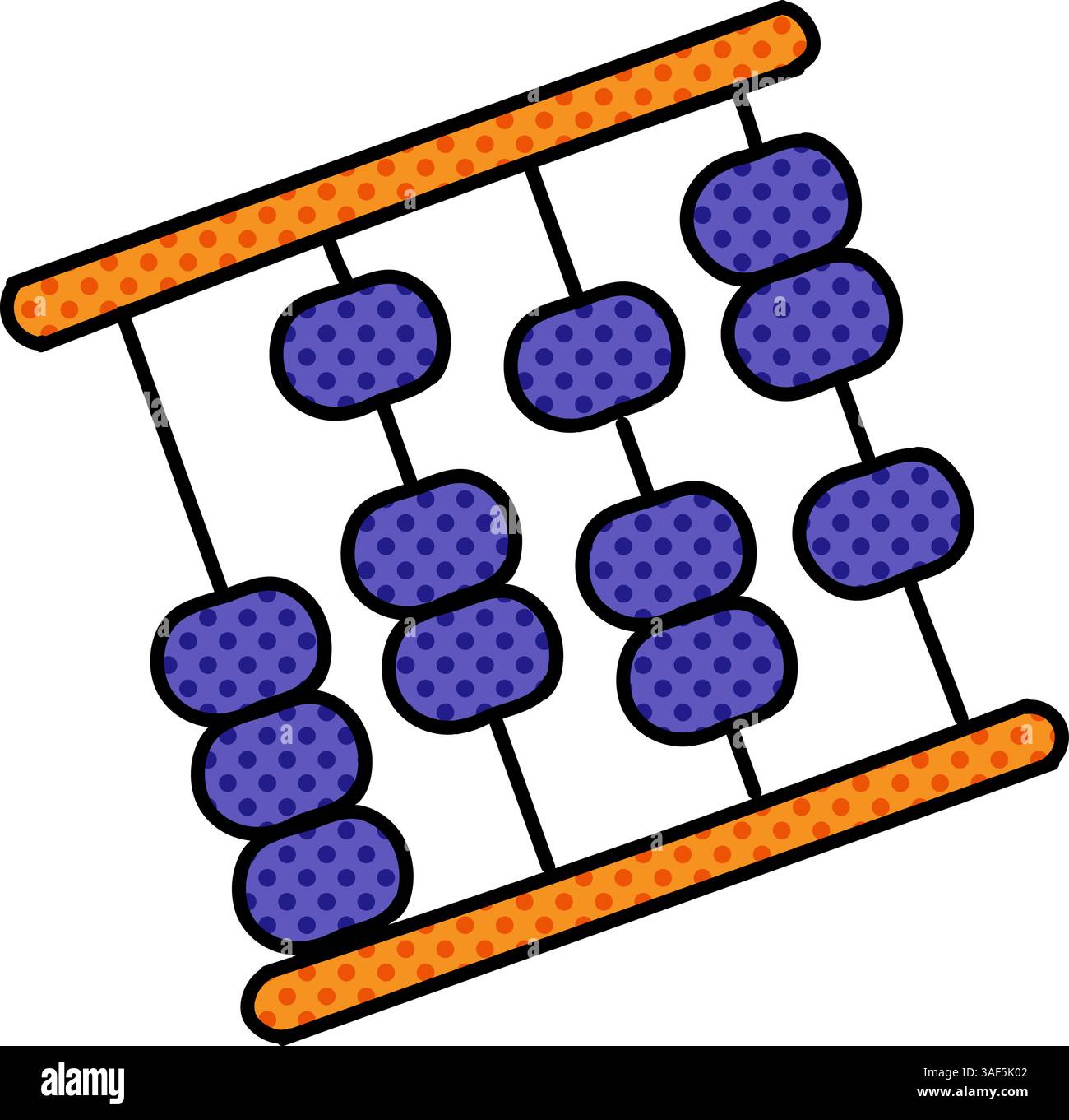 abacus halftone hand drawn color vector illustration Stock Vector