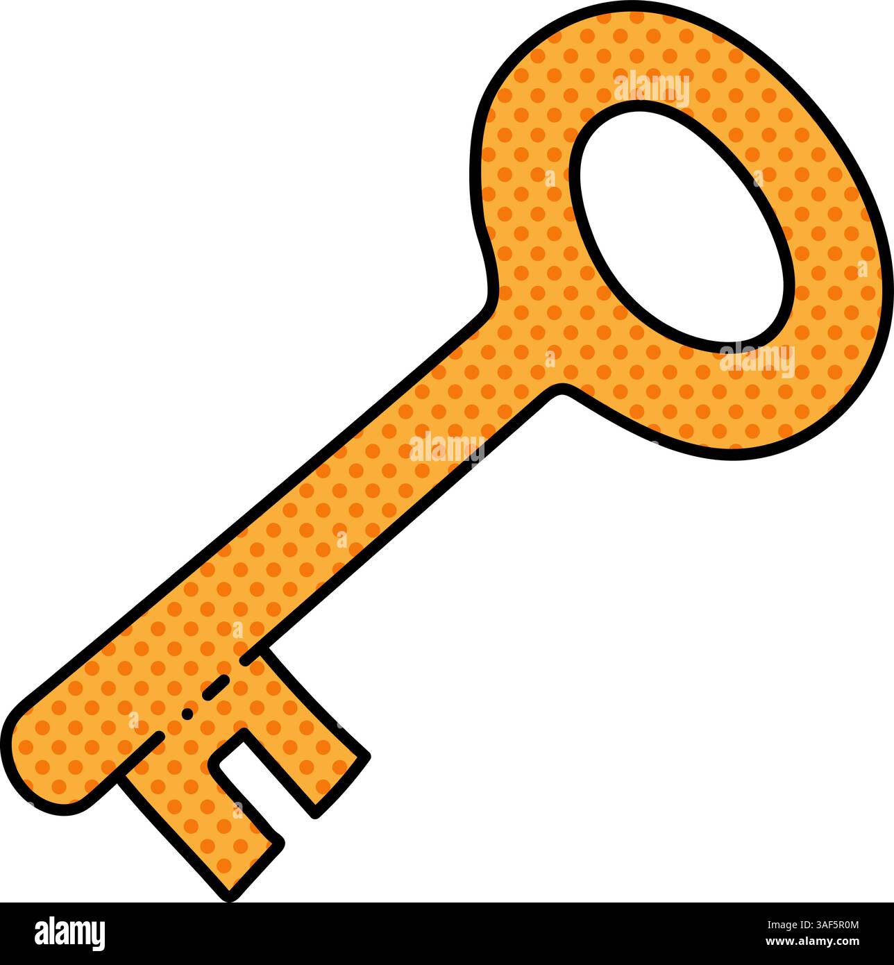 key halftone hand drawn color vector illustration Stock Vector