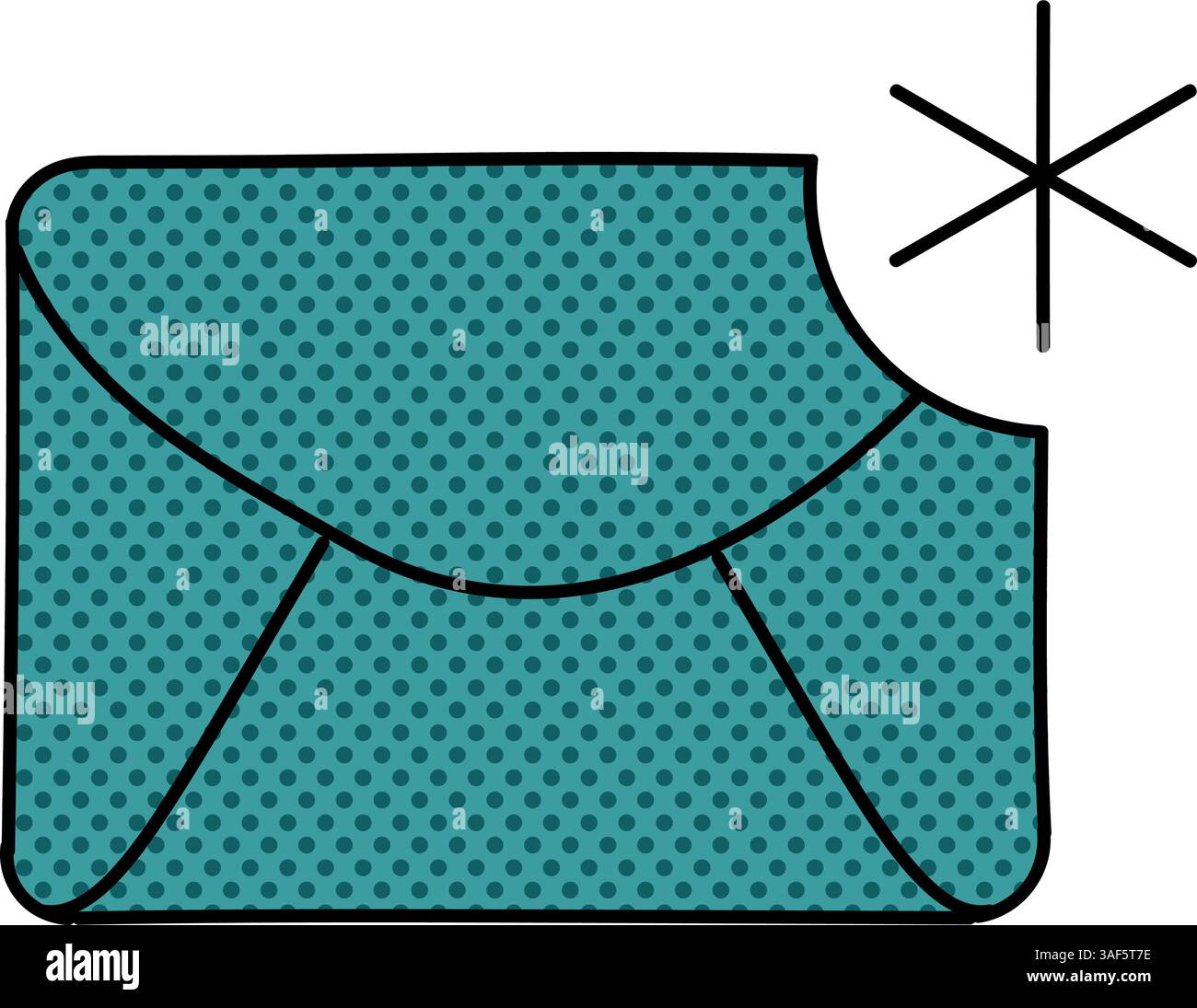 new email halftone hand drawn color vector illustration Stock Vector