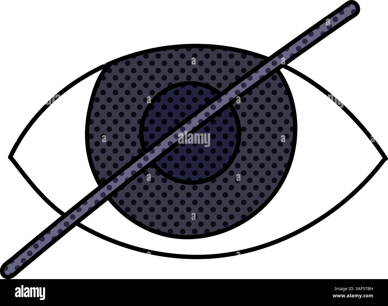 eyeball halftone hand drawn color vector illustration Stock Vector