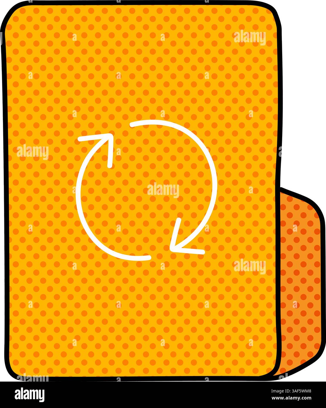 sync folder halftone hand drawn color vector illustration Stock Vector