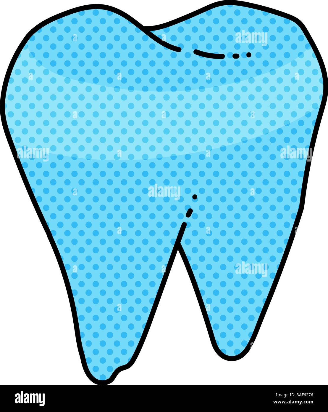 tooth halftone hand drawn color vector illustration Stock Vector