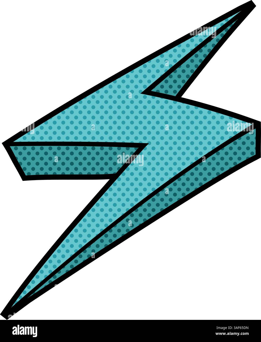 thunder halftone hand drawn color vector illustration Stock Vector ...