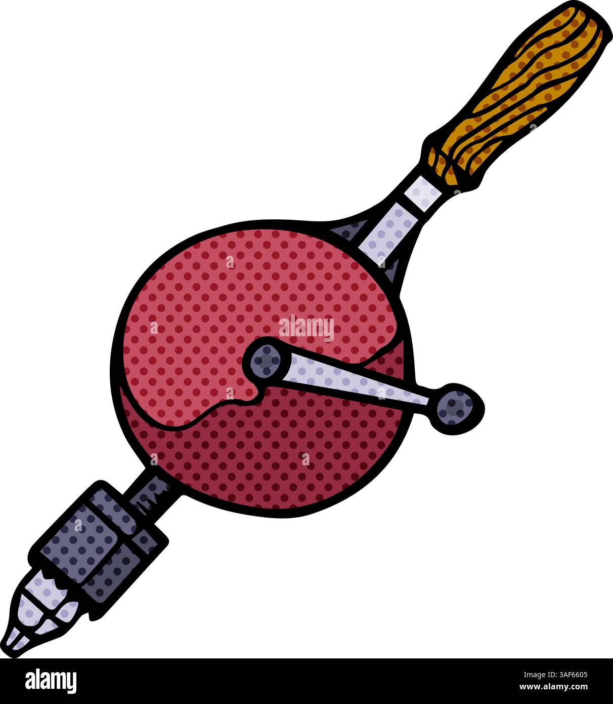 hand drill icon hand drawn halftone color vector illustration Stock ...