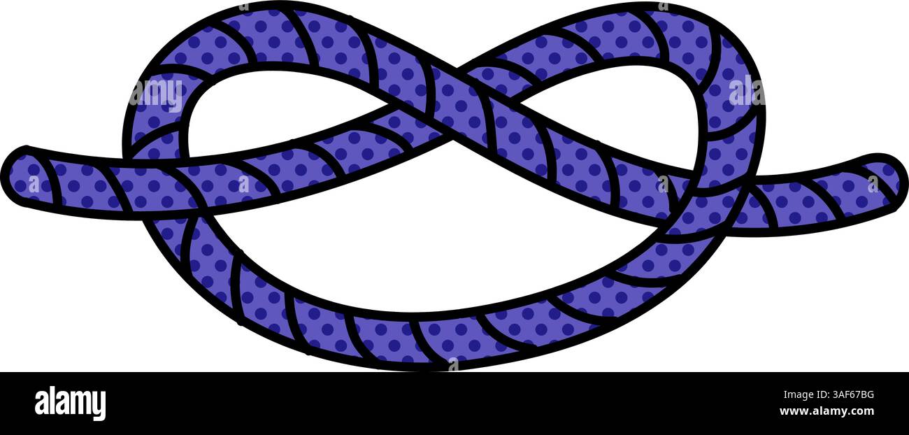 rope knot halftone hand drawn color vector illustration Stock Vector ...