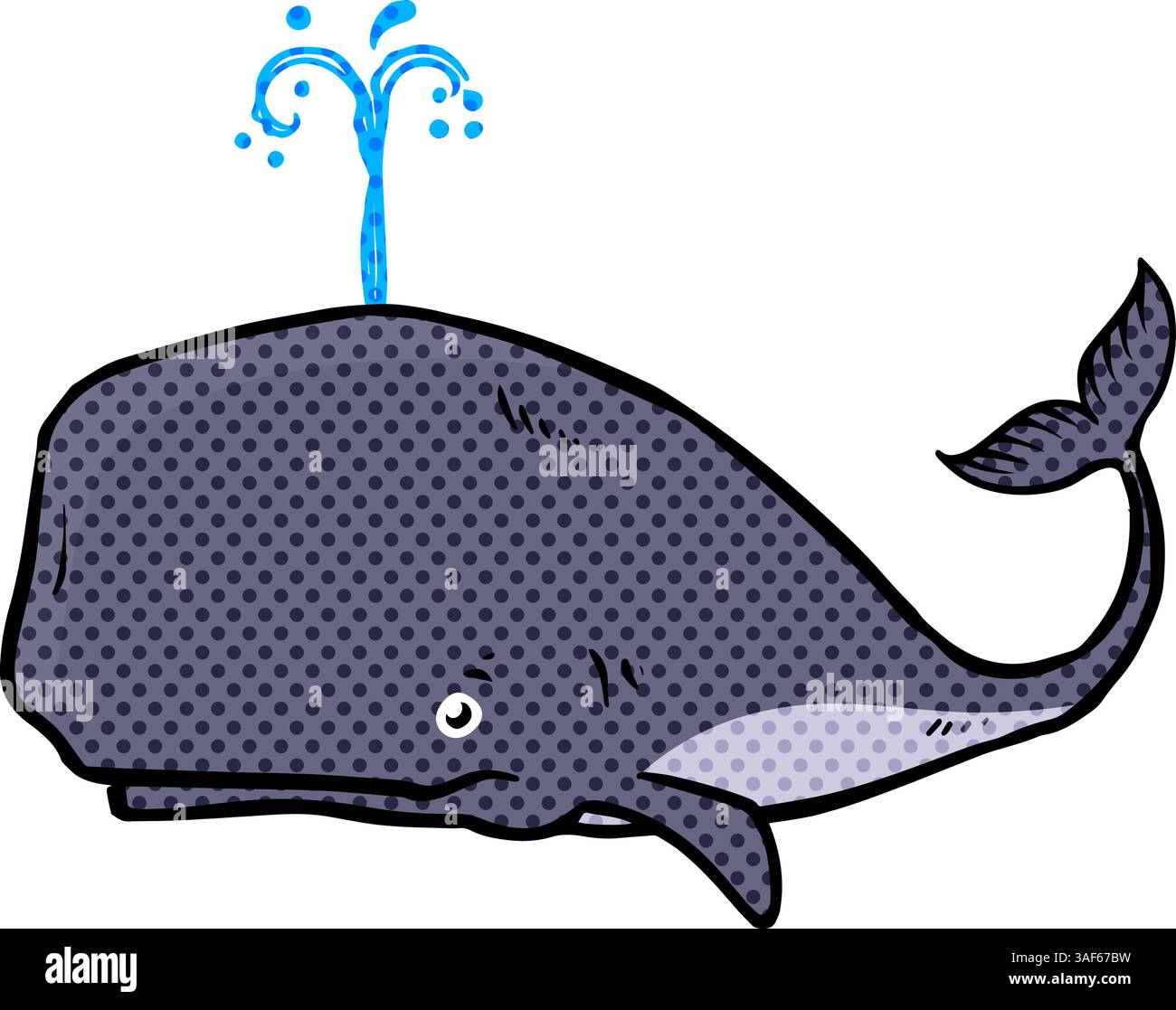 whale hand drawn halftone color vector illustration Stock Vector Image ...