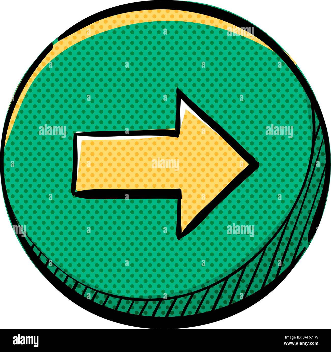 Arrow halftone icon hand drawn color vector illustration Stock Vector ...