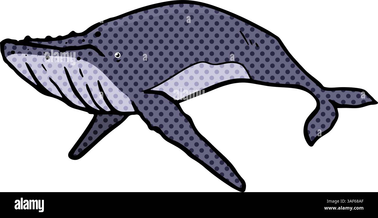 whale icon hand drawn halftone color vector illustration Stock Vector ...