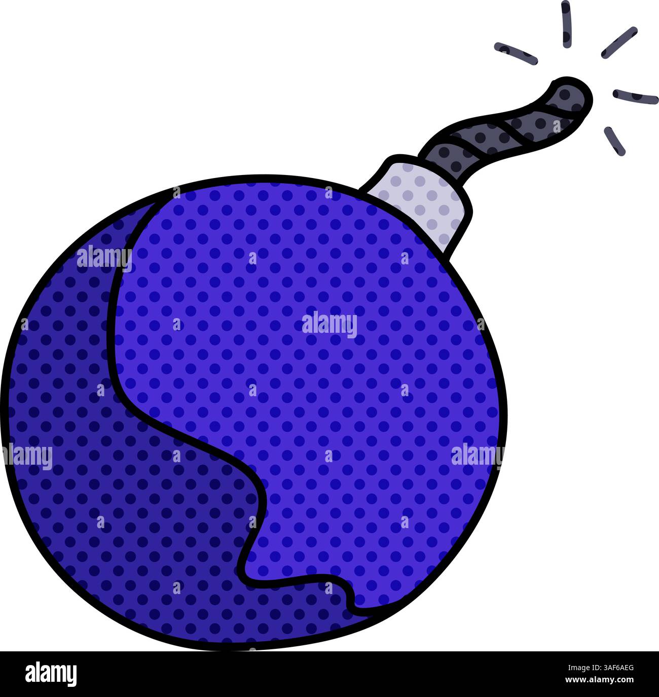 explosive bomb halftone hand drawn color vector illustration Stock Vector