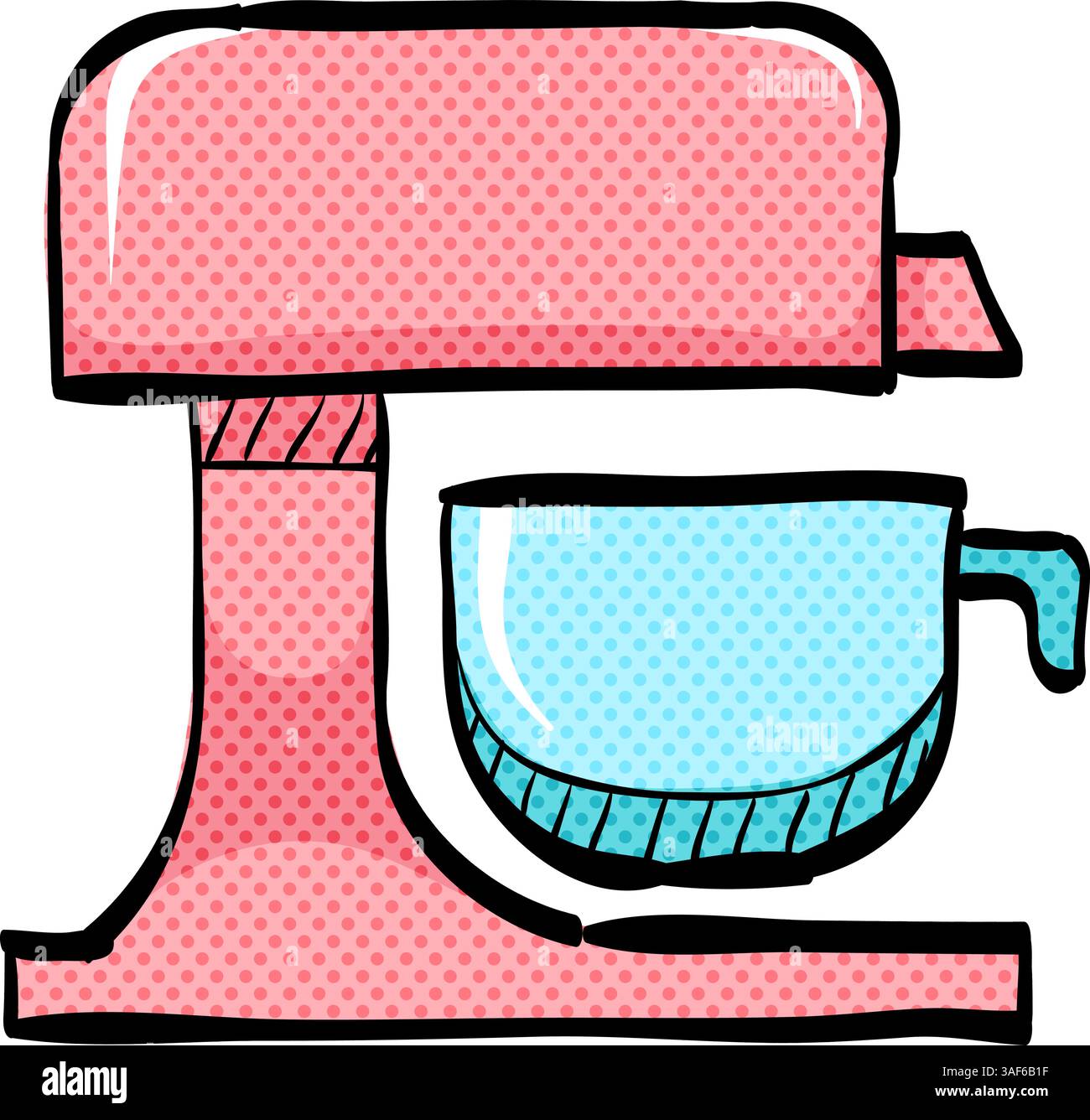 Mixer halftone icon hand drawn color vector illustration Stock Vector ...