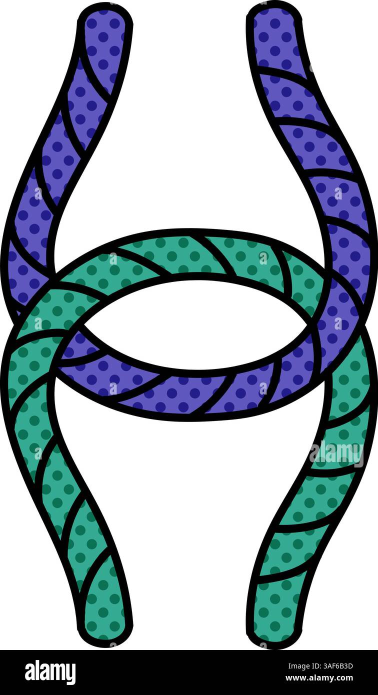 rope knot halftone hand drawn color vector illustration Stock Vector ...