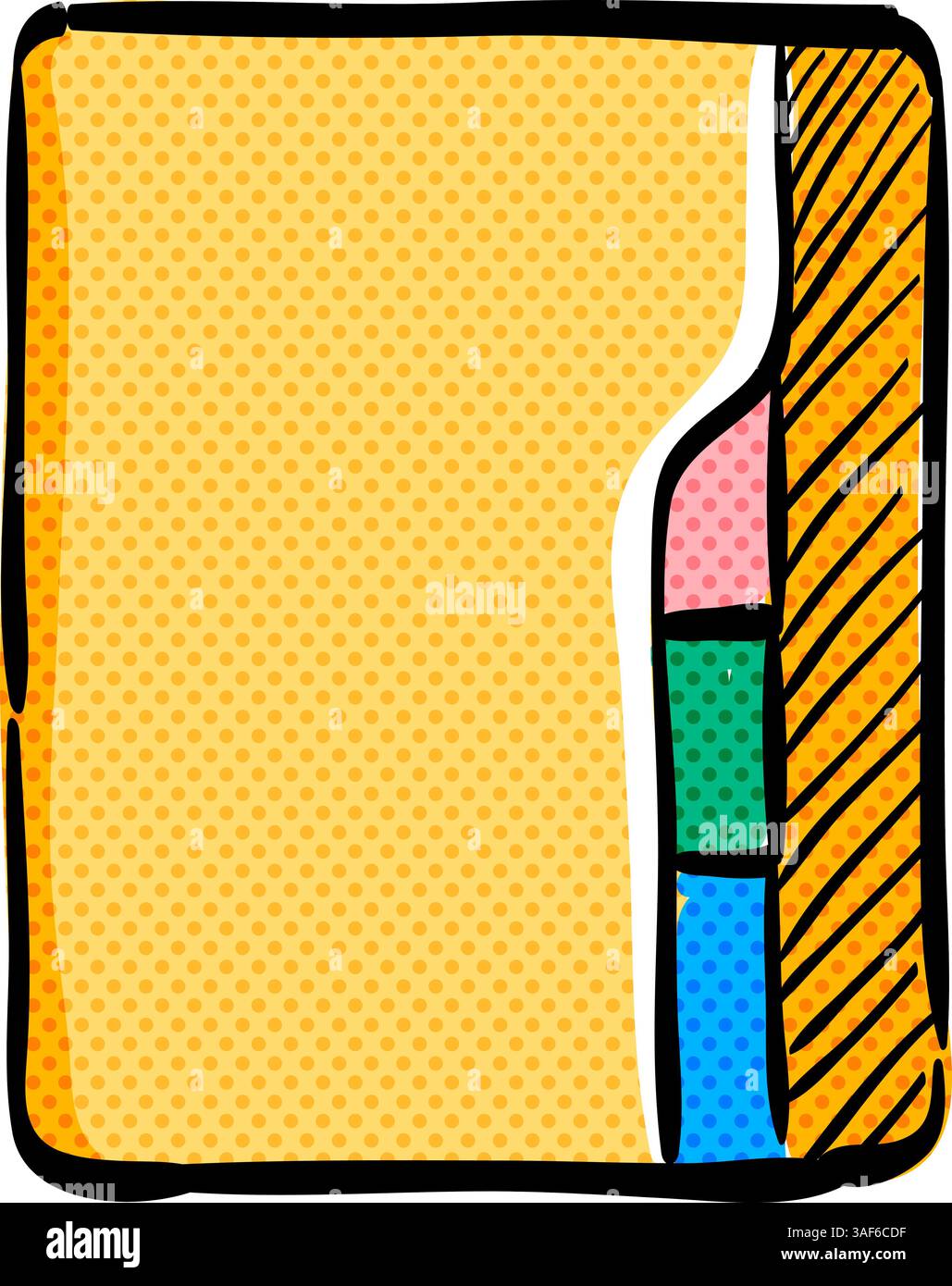 Folder halftone icon hand drawn color vector illustration Stock Vector