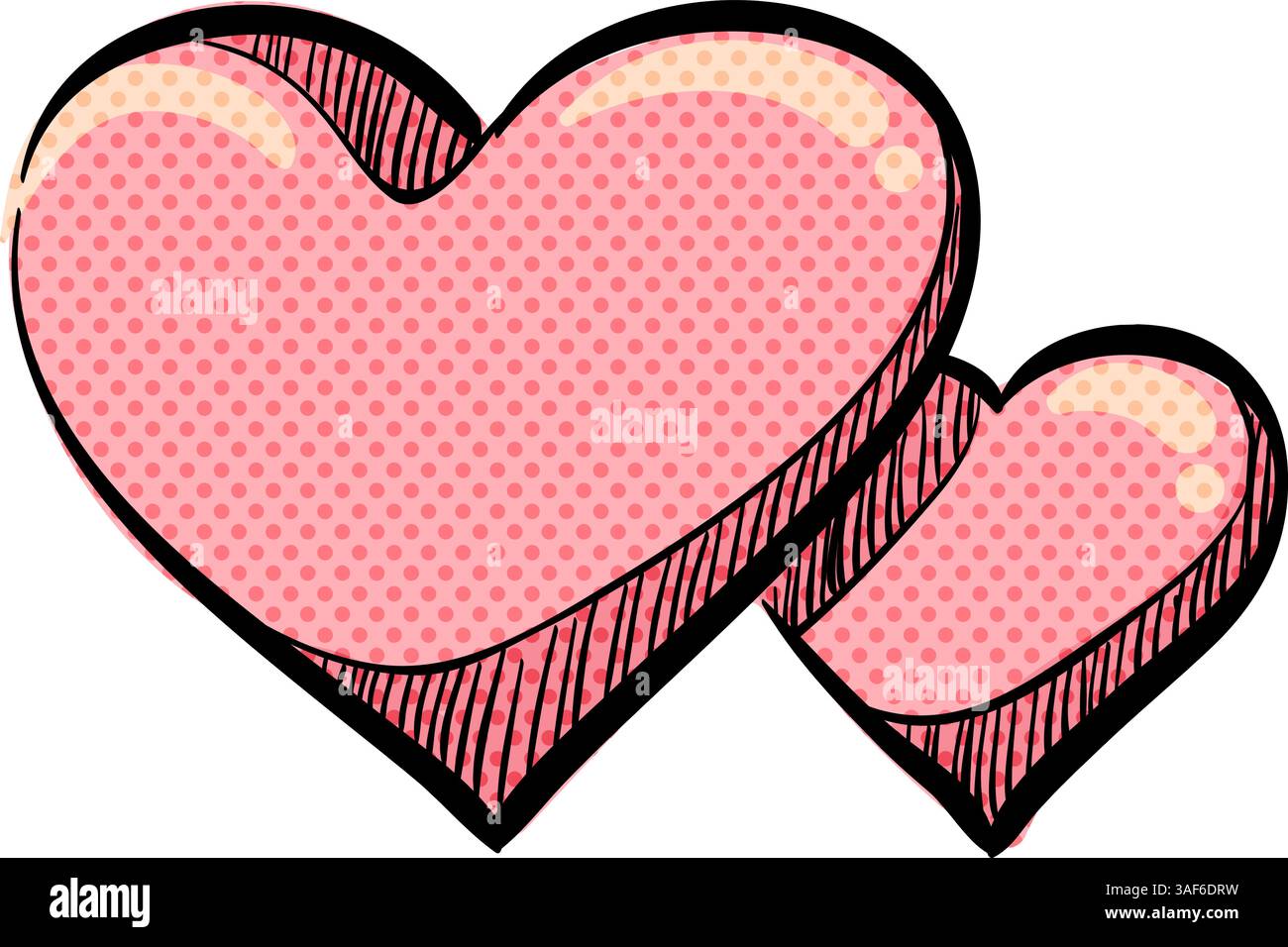 Heart shape halftone icon hand drawn color vector illustration Stock ...