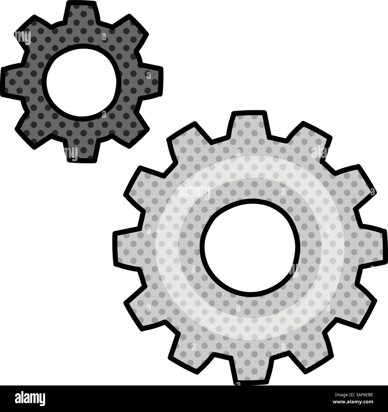 setting halftone hand drawn color vector illustration Stock Vector ...