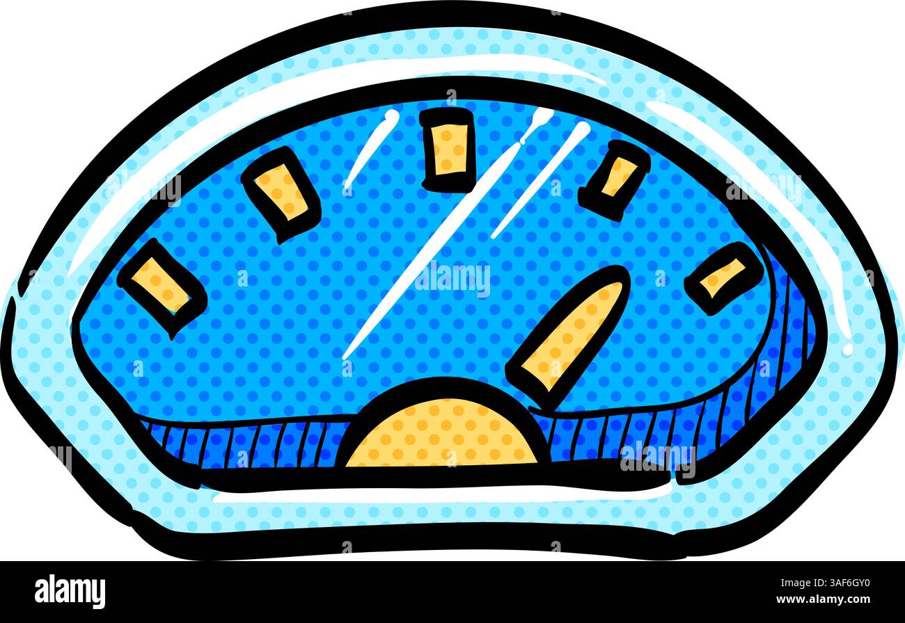 Dashboard halftone icon hand drawn color vector illustration Stock ...