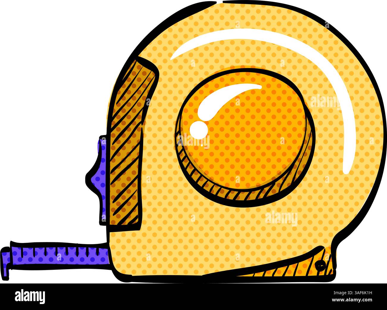 Measure tape halftone icon hand drawn color vector illustration Stock ...