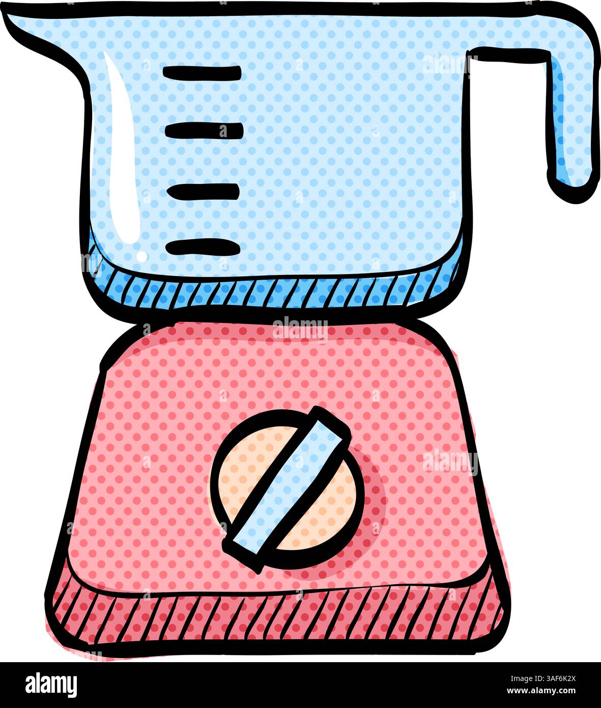 Juicer halftone icon hand drawn color vector illustration Stock Vector